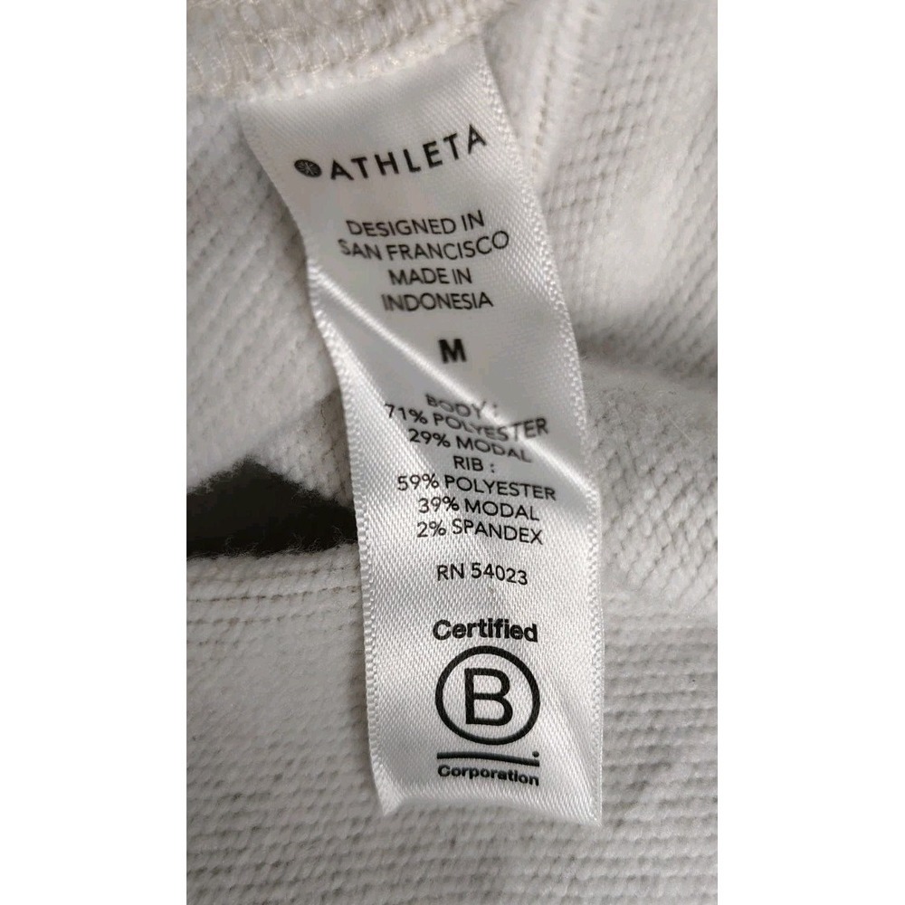 Athleta Mala Hoodie Dress  Pockets Soft Stretch Sweatshirt Terry Women's M Ivory - Picture 10 of 11
